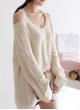 Shoulder Cut Out Sweater - Ivory